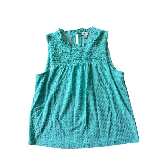 J. CREW Sleeveless cotton, summer blouse/shirt, size women's Large, Teal - Picture 1 of 8